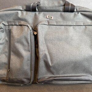 SOLO Grey hybrid briefcase backpack